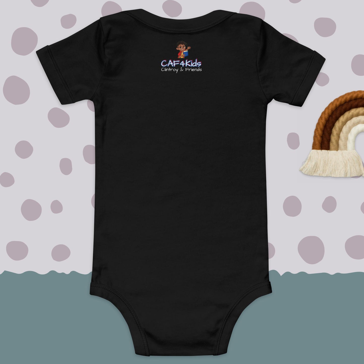 CAF4Kids Black short sleeve onesie - Letter K