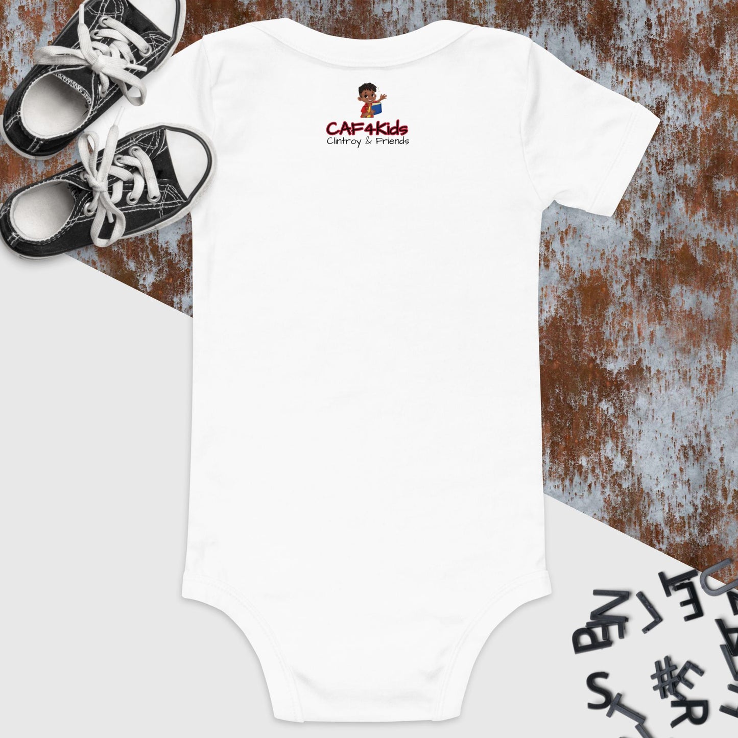 CAF4Kids White short sleeve onesie - Letter W