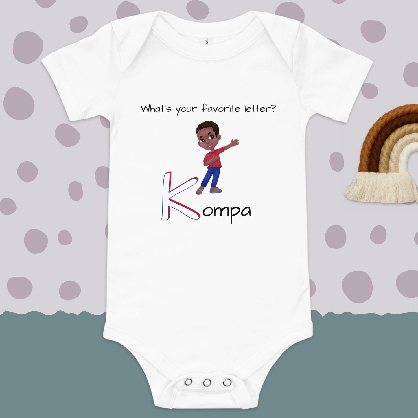 CAF4Kids White short sleeve onesie - Letter K