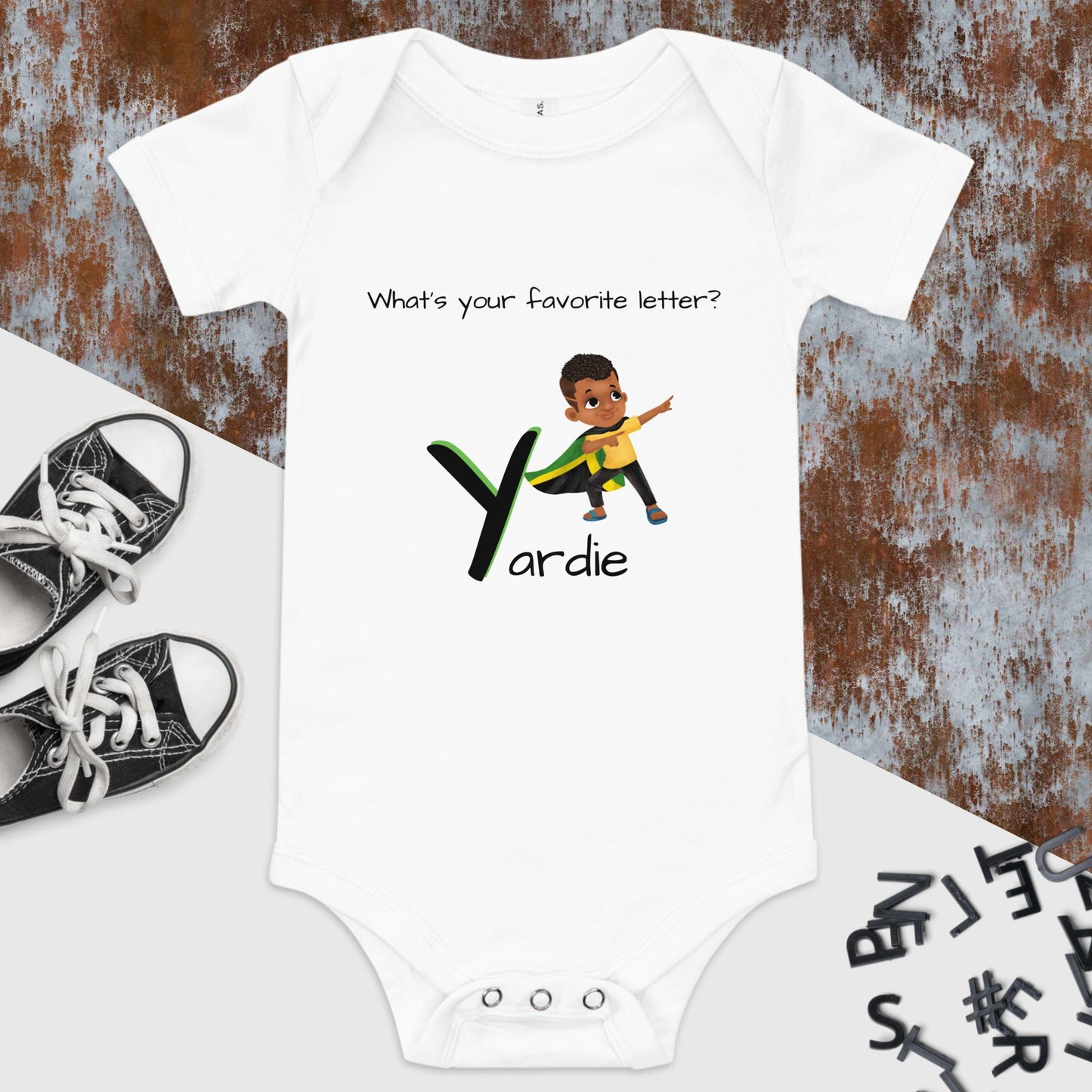 CAF4Kids White short sleeve onesie - Letter Y