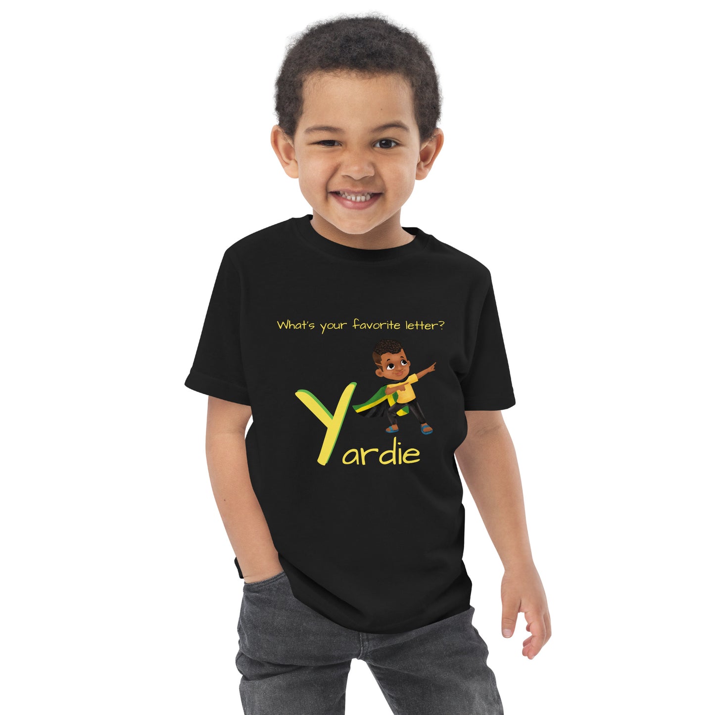 CAF4Kids Black Toddler T-shirt - Letter Y