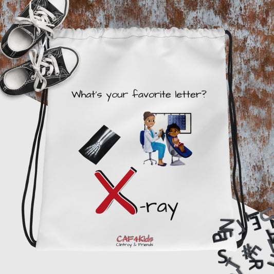 CAF4Kids White Drawstring Bag - Letter X