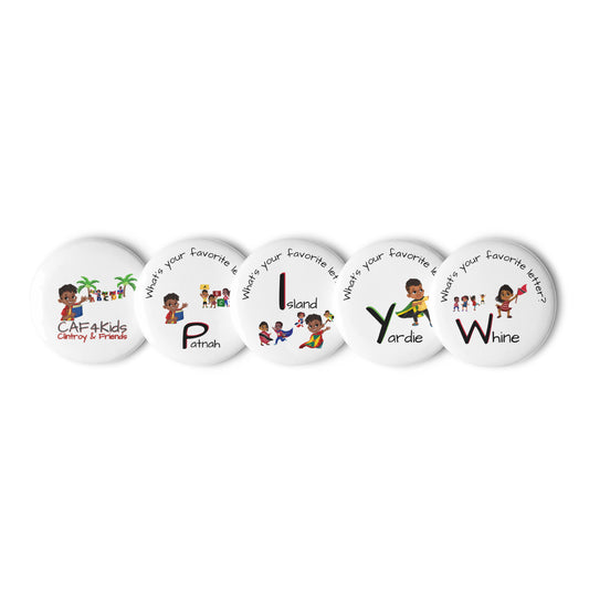 CAF4Kids Set of pin buttons 1.25" (x5)
