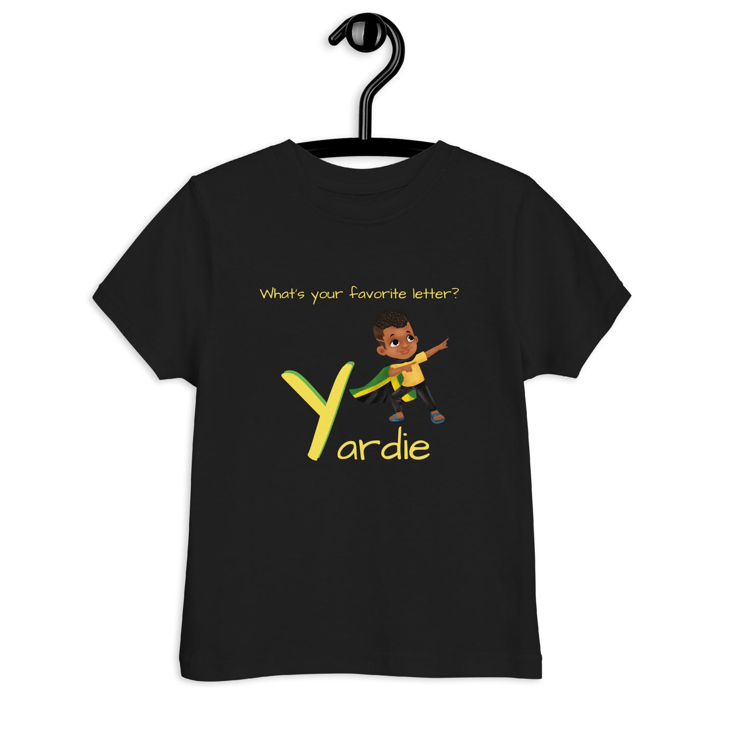CAF4Kids Black Toddler T-shirt - Letter Y